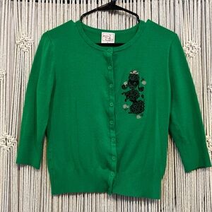 Mischief Made Poodle Cardigan in Green